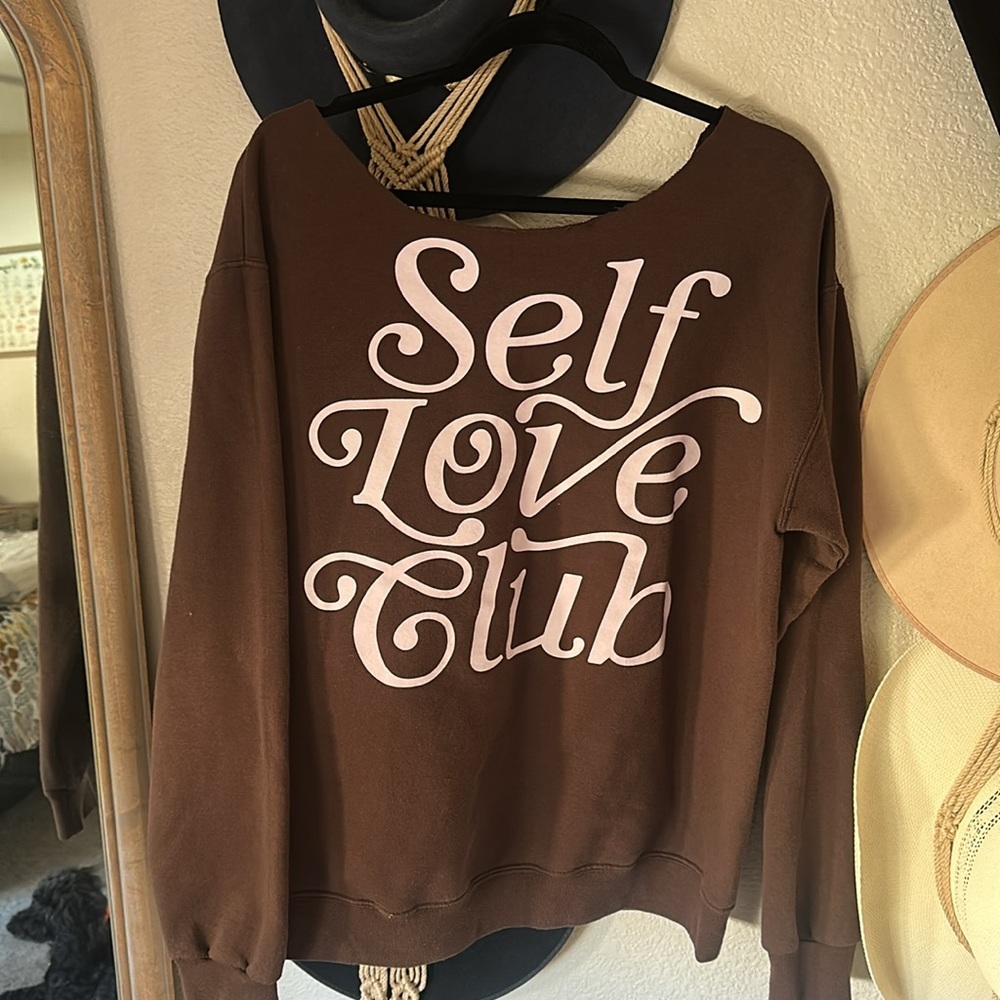 Brown Self Love Club Sweater